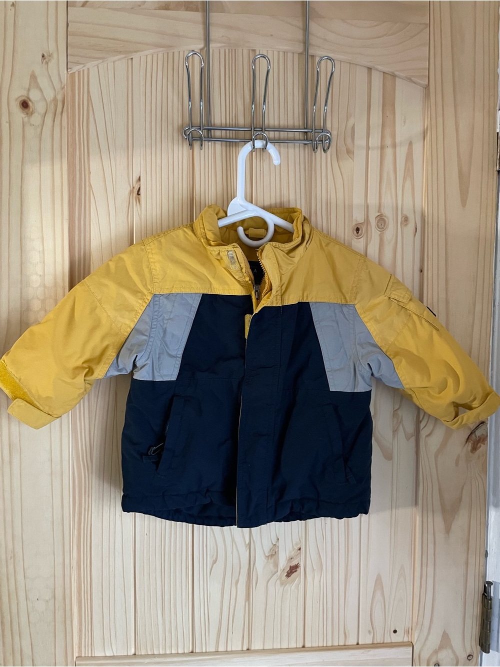 The Children's Place Yellow, Navy & Gray Colorblock Puffer Jacket